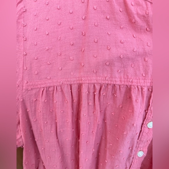 Loft Pink Blouse w/Puffy Raised Dots. Very Cute! Lightweight Size Large - Picture 6 of 9